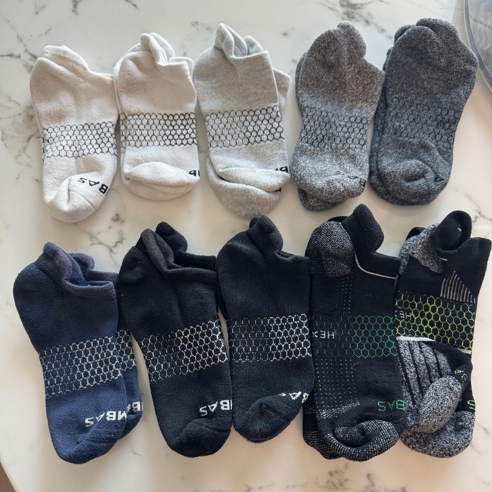 Bombas-Men's Ankle Socks-10 pairs-size large